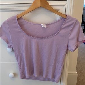 tilly’s purple scalloped crop top